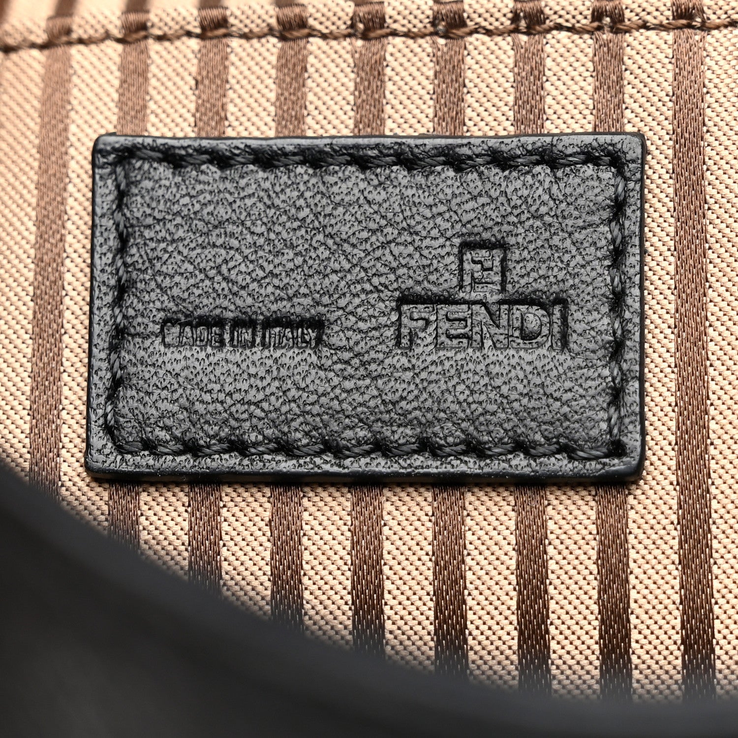 Fendi Vitello Flamingo Fendista Pouchette Crossbody Black 6 of 10