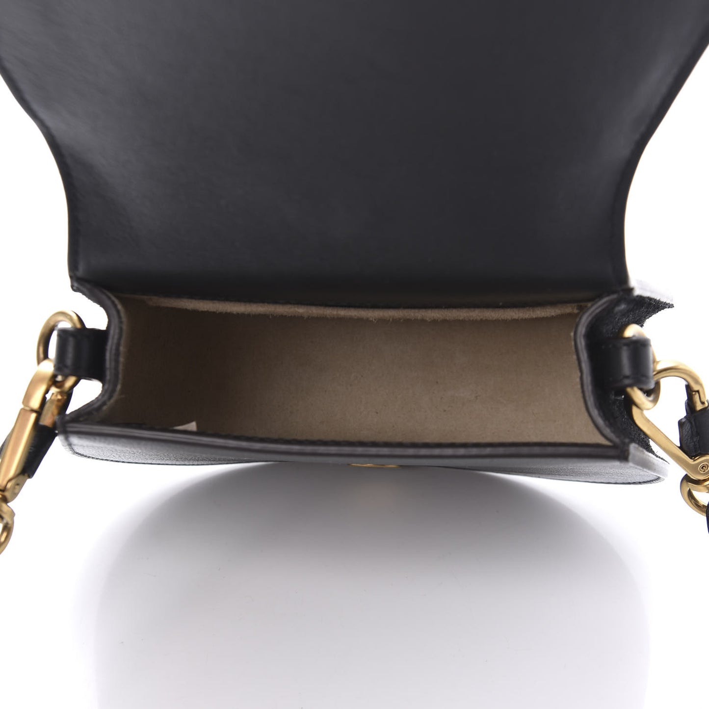 Calfskin Suede Small Nile Bracelet Bag Black