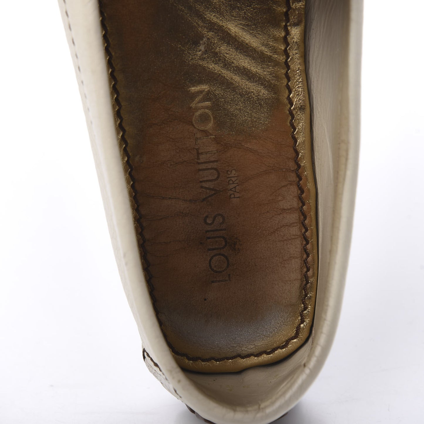 Grained Calfskin Oxford Loafers 38.5 White