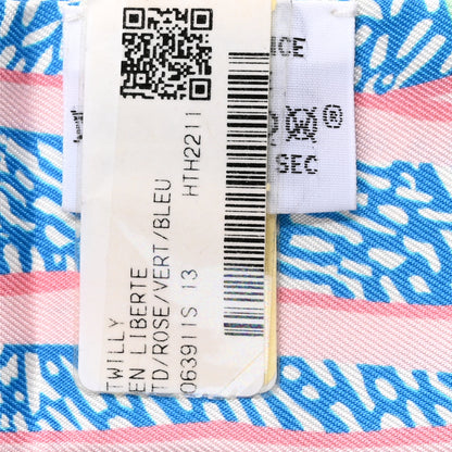 Hermes Silk En Liberte Twilly Rose Vert Bleu 3 of 4