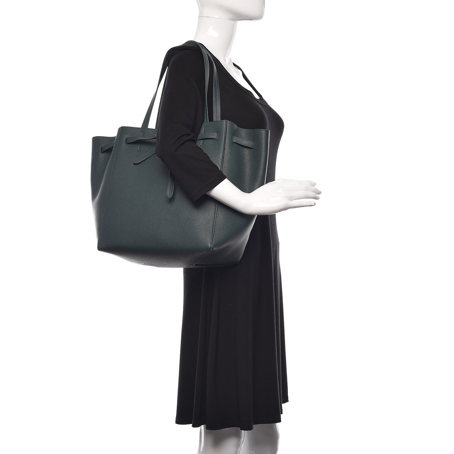 Celine Soft Grained Calfskin Small Belt Cabas Phantom Amazone 2 of 10