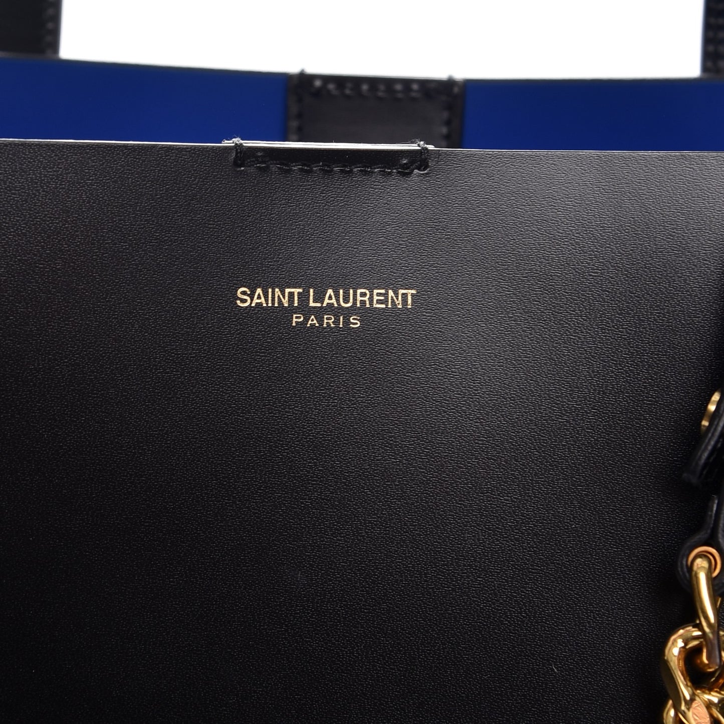 Calfskin Classic Monogram Double Face Tote Nero Blue Majorelle