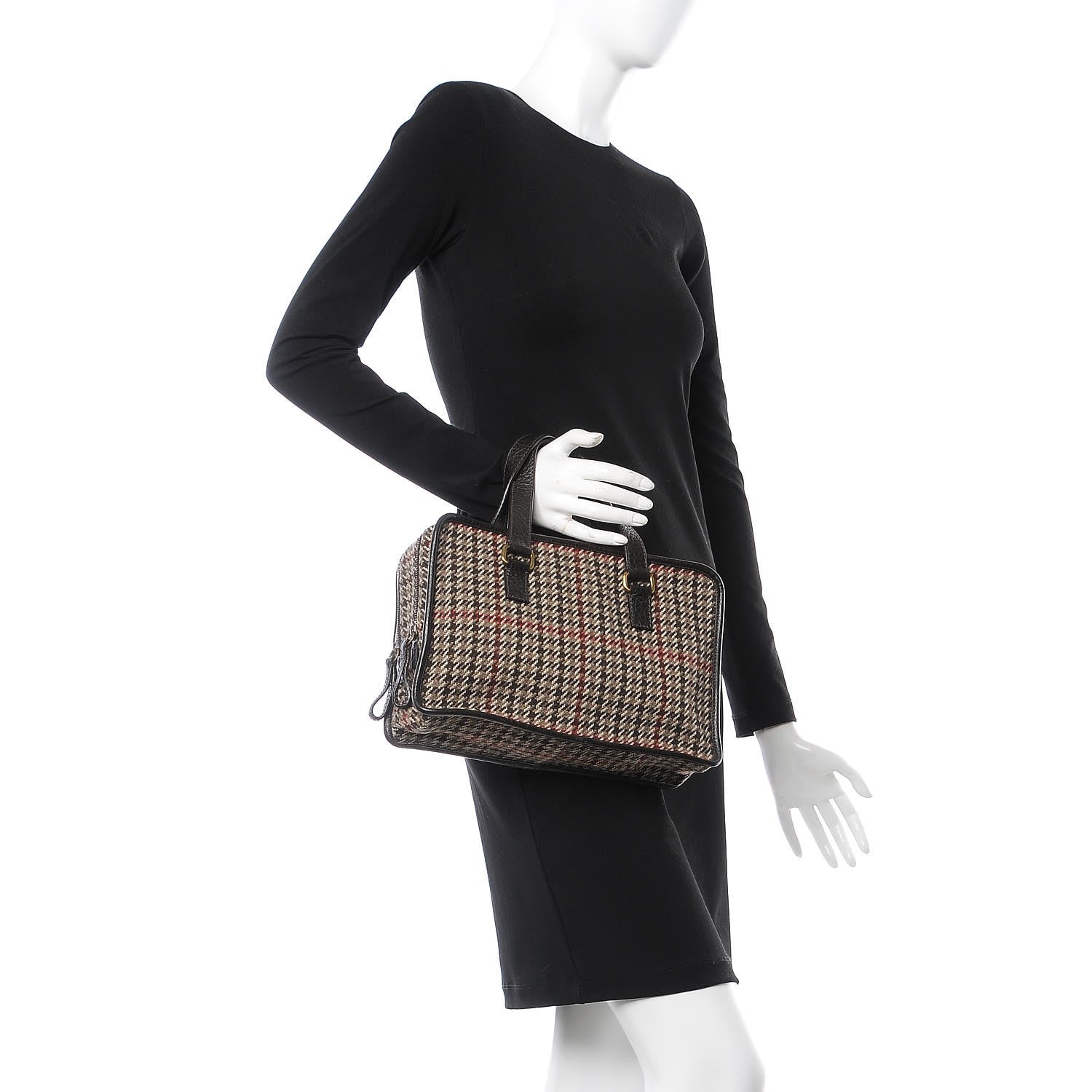 Prada Tweed Satchel Ebano 2 of 8