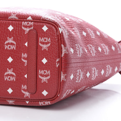 MCM Visetos Medium Liz Reversible Shopper Tote Ruby Red 12 of 17