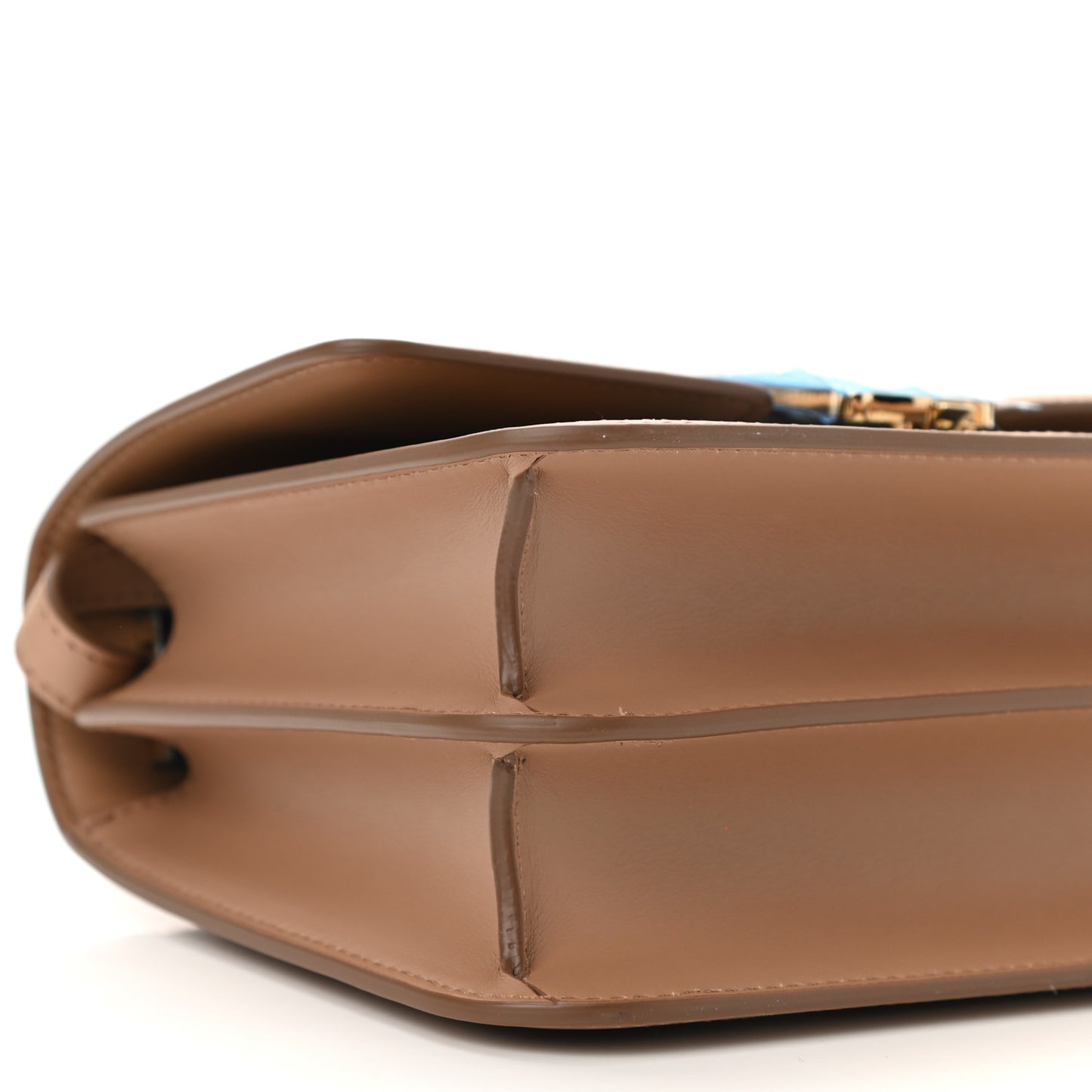 Calfskin Tartan Print Small TB Bag Light Fawn