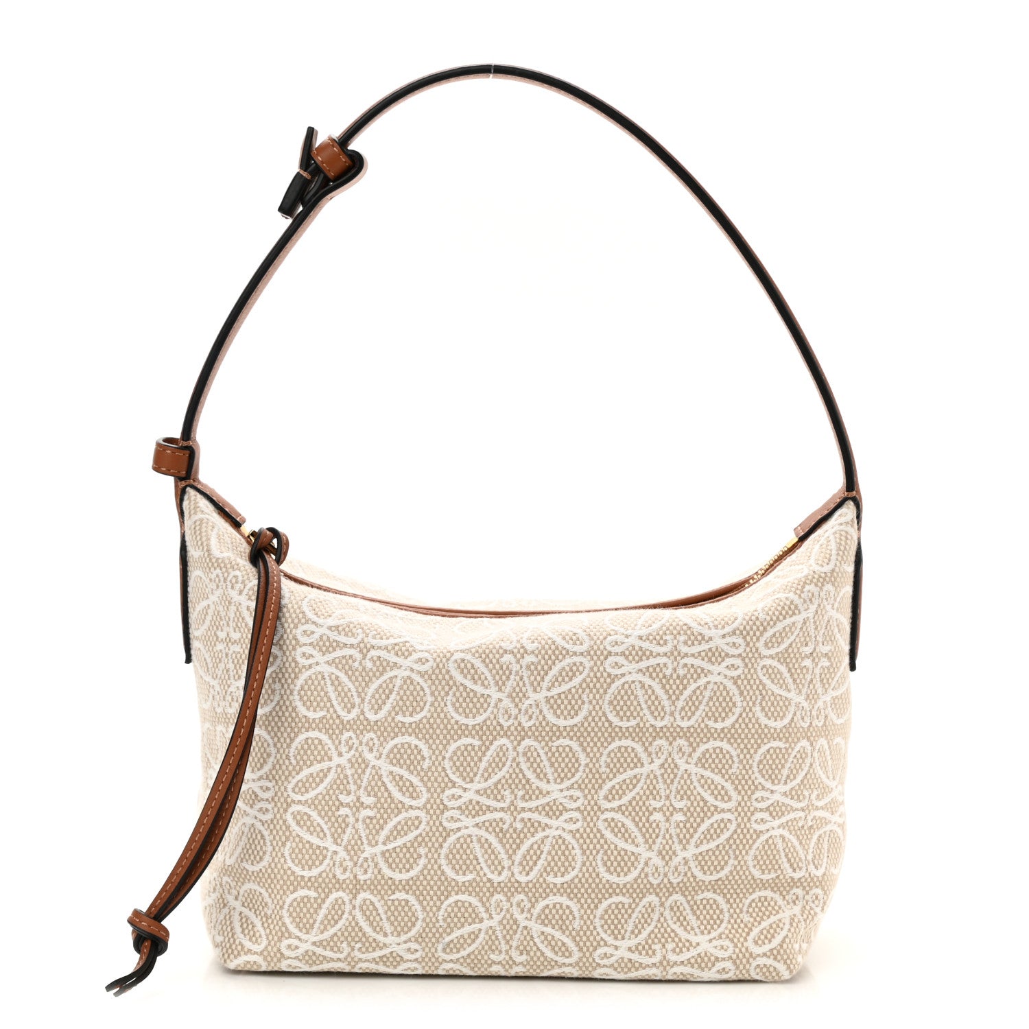 Loewe Jacquard Anagram Calfskin Small Cubi Bag Ecru Tan 1 of 9