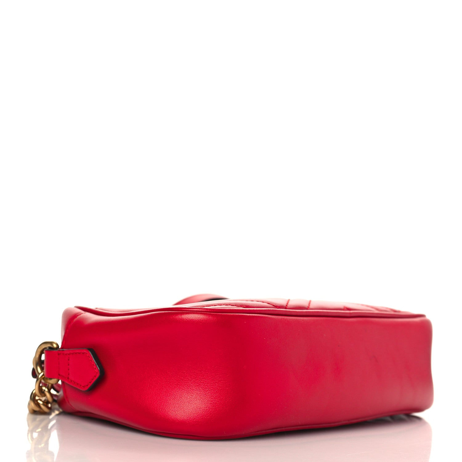 Gucci Calfskin Matelasse Small GG Marmont Chain Shoulder Bag Hibiscus Red 4 of 11