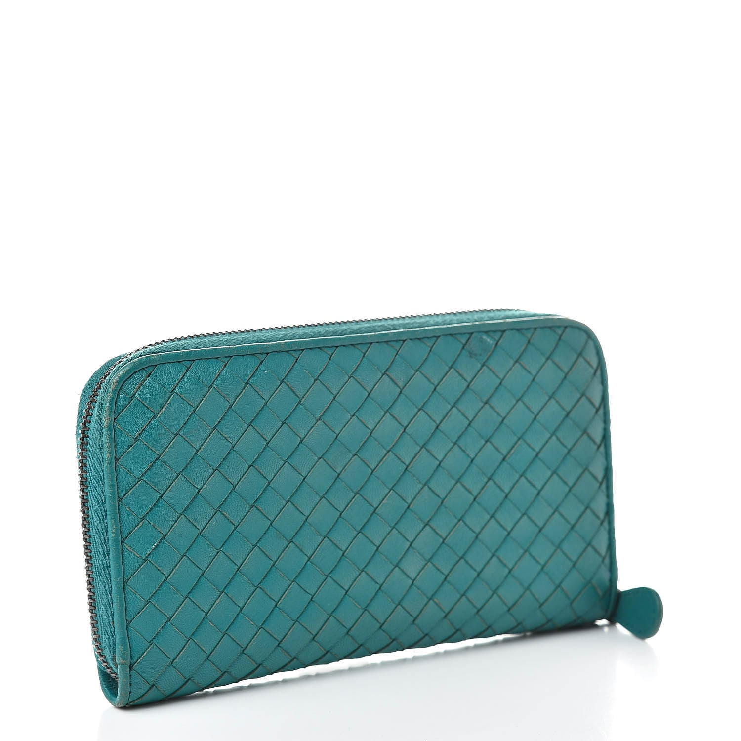 Bottega Veneta Nappa Intrecciato Zip Around Wallet Lagoon 3 of 11