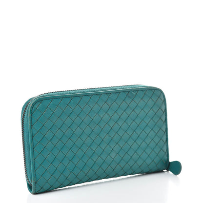 Bottega Veneta Nappa Intrecciato Zip Around Wallet Lagoon 3 of 11