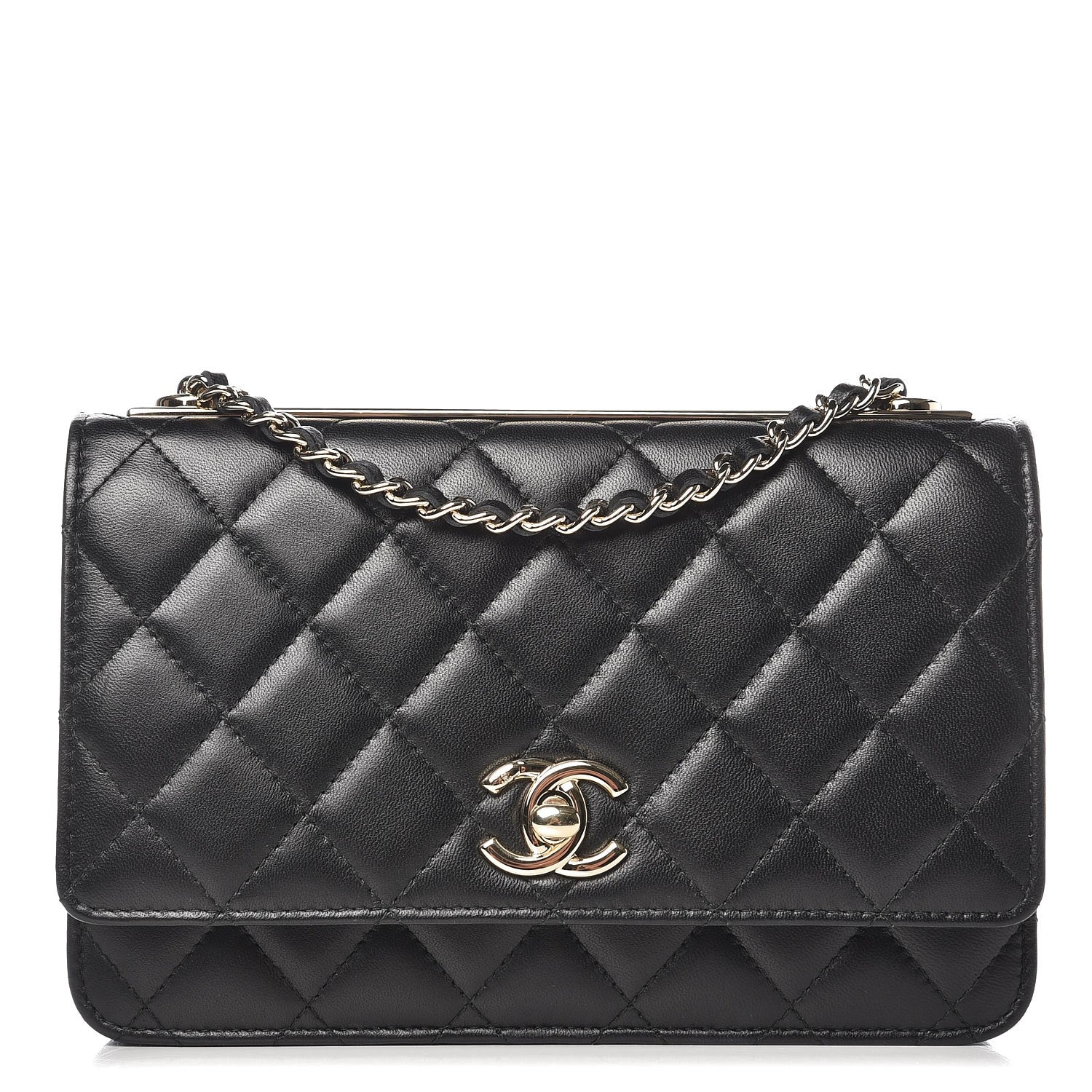 Chanel Lambskin Quilted Trendy CC Wallet On Chain WOC Black 1 of 11
