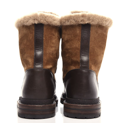 Chanel Suede Calfskin Lace Up Boots 40.5 Light Brown 7 of 9