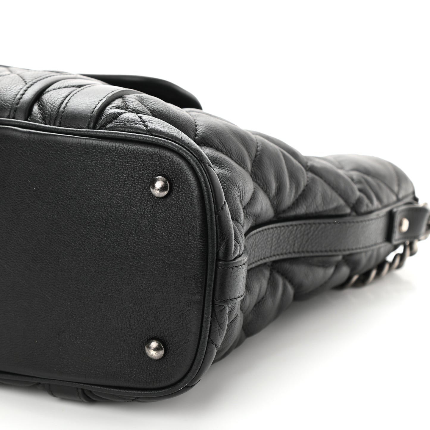 Calfskin Quilted Small Casual Riviera Tote Black