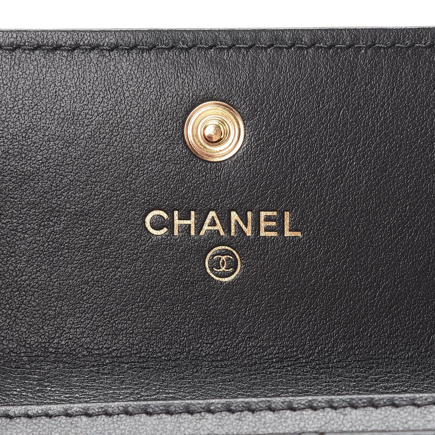 Chanel Lambskin Quilted Boy Card Holder Wallet Black 6 of 9