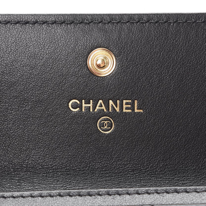 Chanel Lambskin Quilted Boy Card Holder Wallet Black 6 of 9