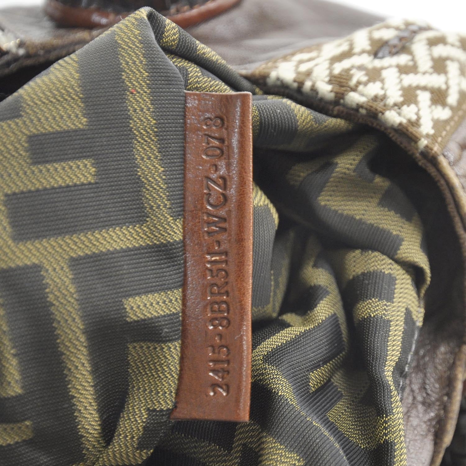 Fendi Nappa Embroidered Spy Cognac Avorio 11 of 12