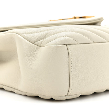 Saint Laurent Sheepskin Matelasse Chevron Monogram Medium College Bag Crema Soft 10 of 14