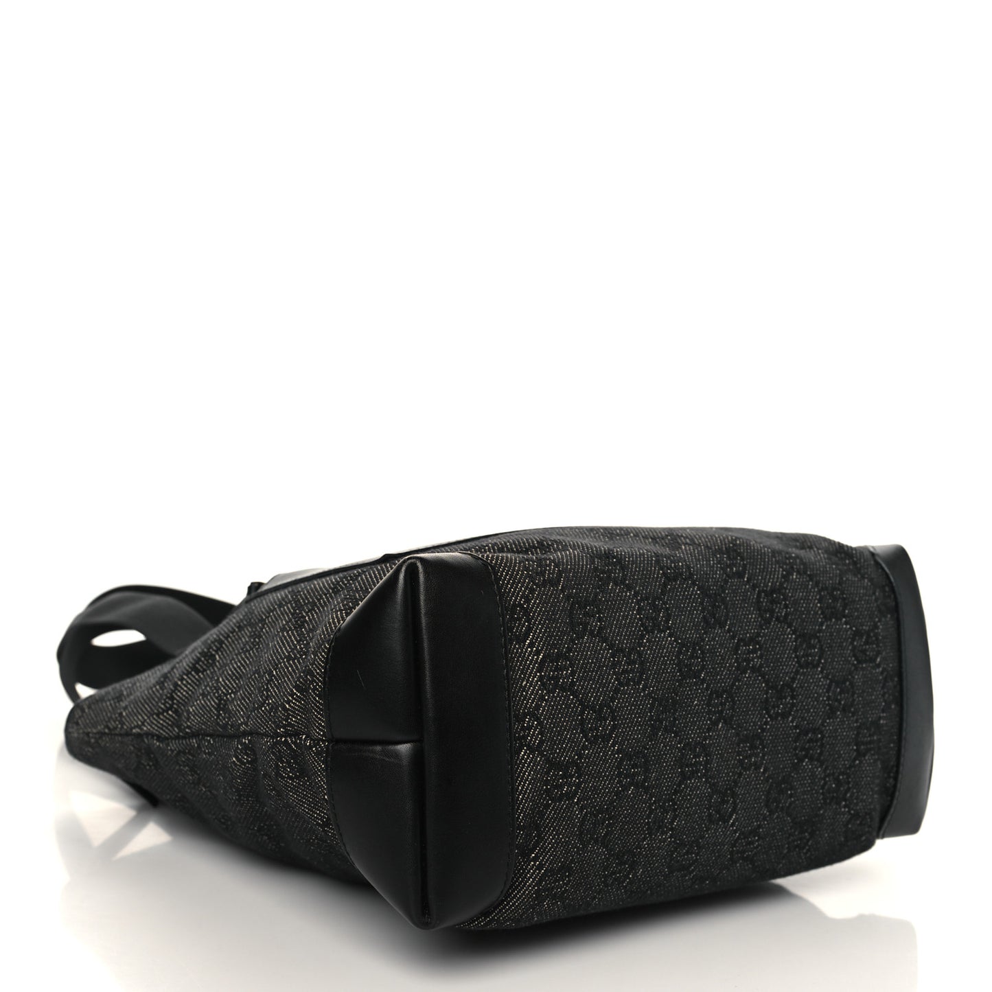 Denim Monogram Tote Bag Black