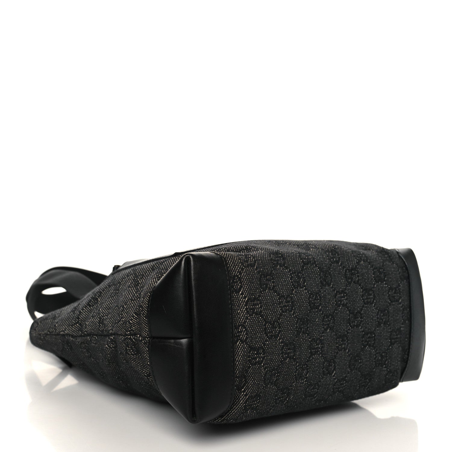 Gucci Denim Monogram Tote Bag Black 4 of 9