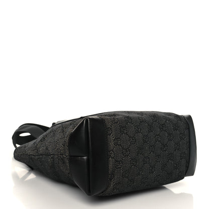 Gucci Denim Monogram Tote Bag Black 4 of 9