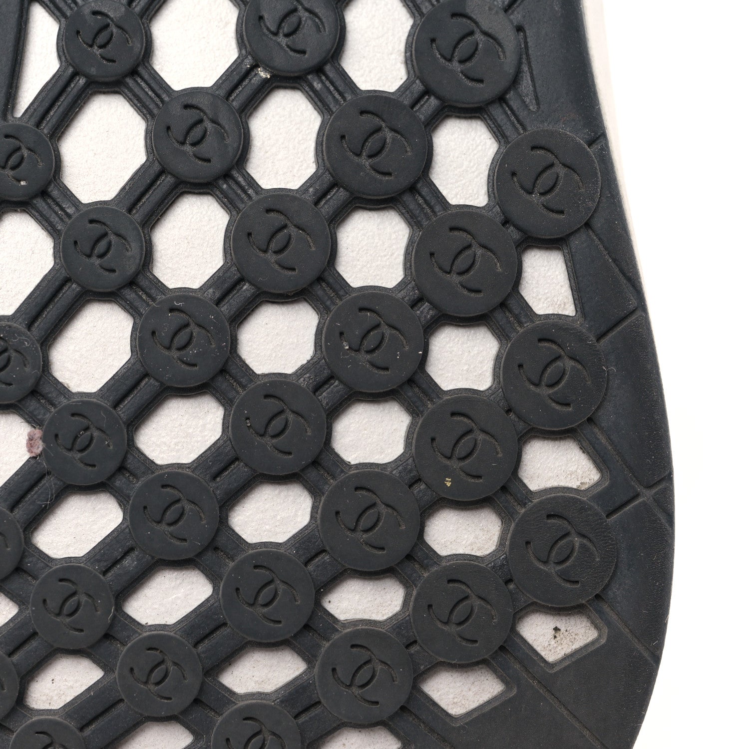 Chanel Calfskin Mesh Lycra Suede Womens Logo Sneakers 38.5 Black 6 of 10