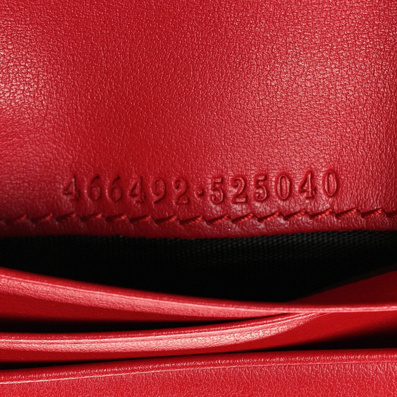 Gucci Calfskin Matelasse GG Marmont Card Case Wallet Hibiscus Red 8 of 10
