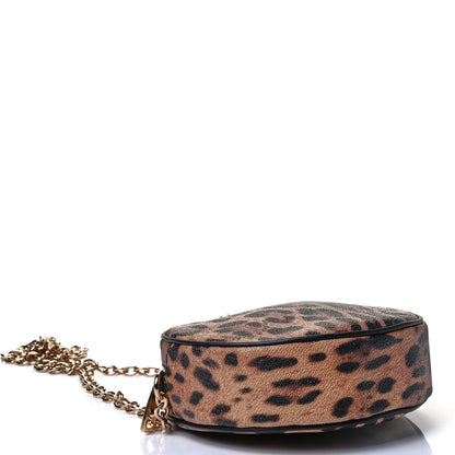 Dolce & Gabbana Dauphine Leopard Print Round Crossbody Black 3 of 4
