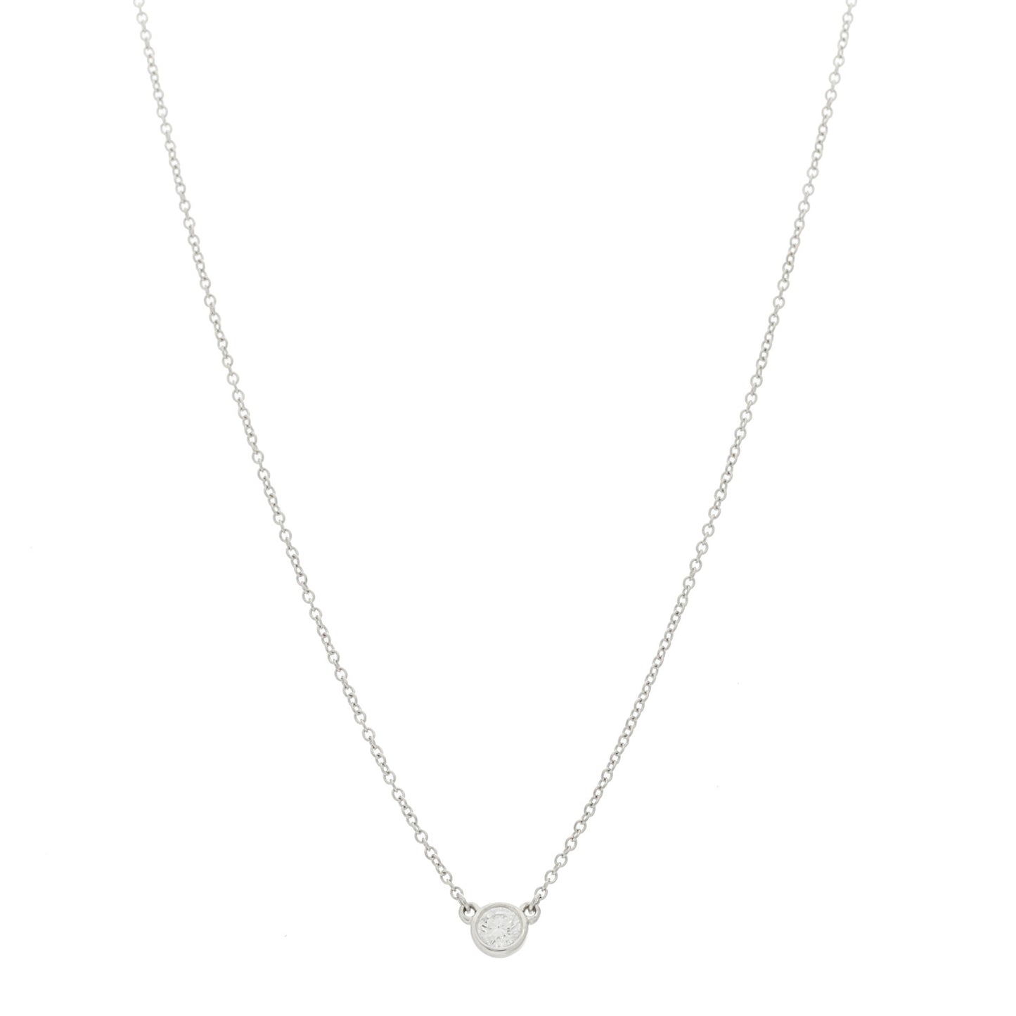 Platinum Diamond .17ct Elsa Peretti Diamonds By The Yard Pendant Necklace