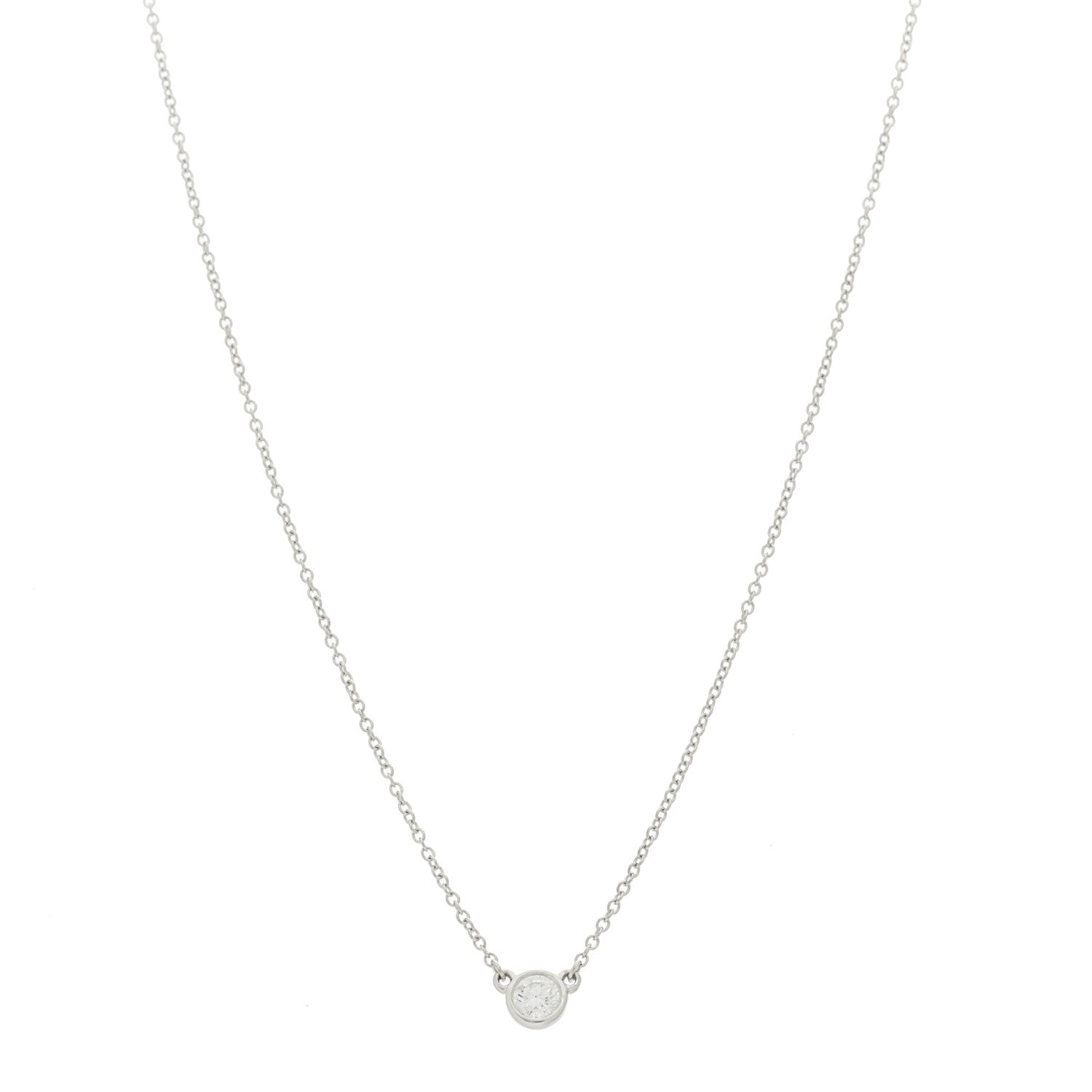 Tiffany Platinum Diamond .17ct Elsa Peretti Diamonds By The Yard Pendant Necklace 2 of 11