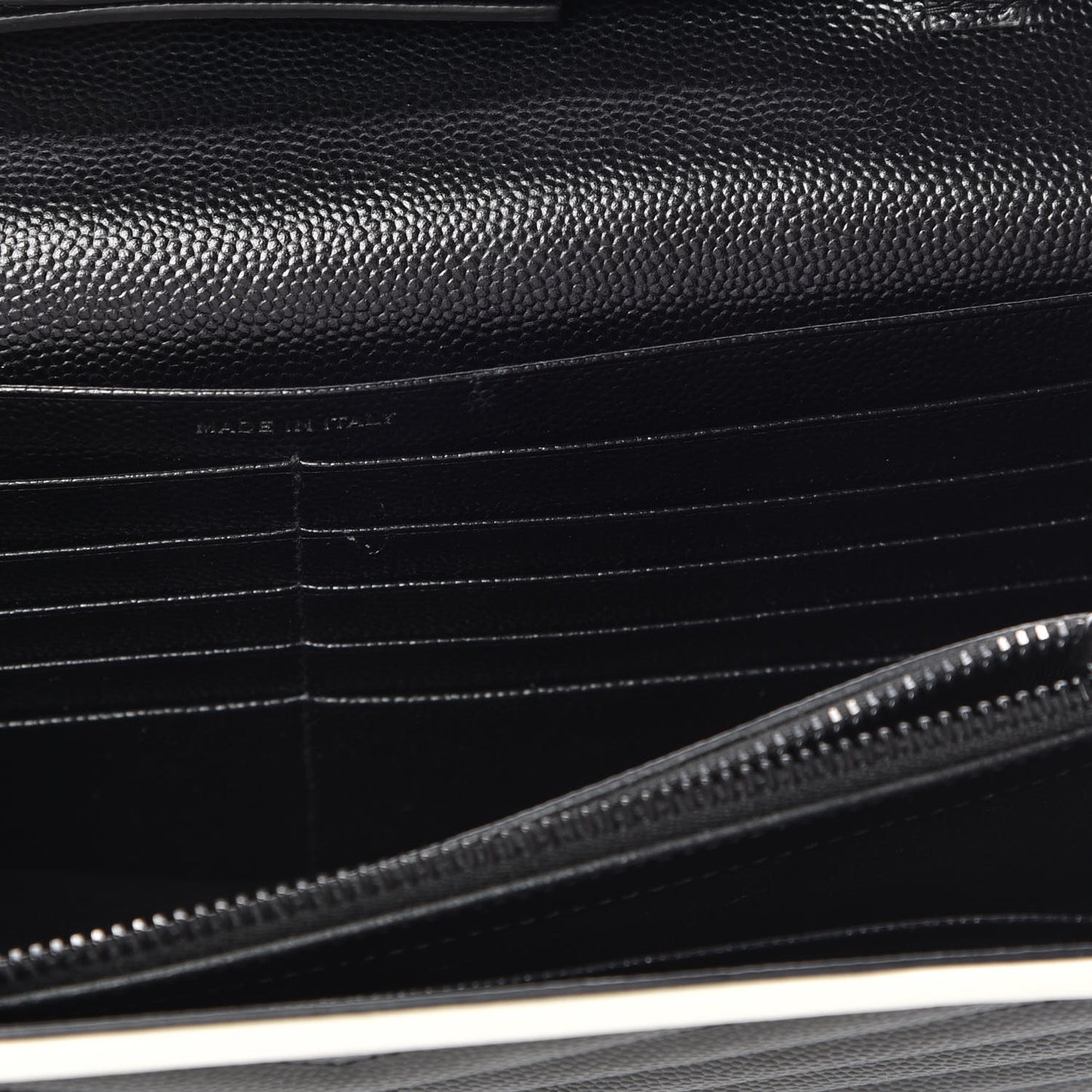 Grain De Poudre Matelasse Chevron Monogram Chain Wallet Black White