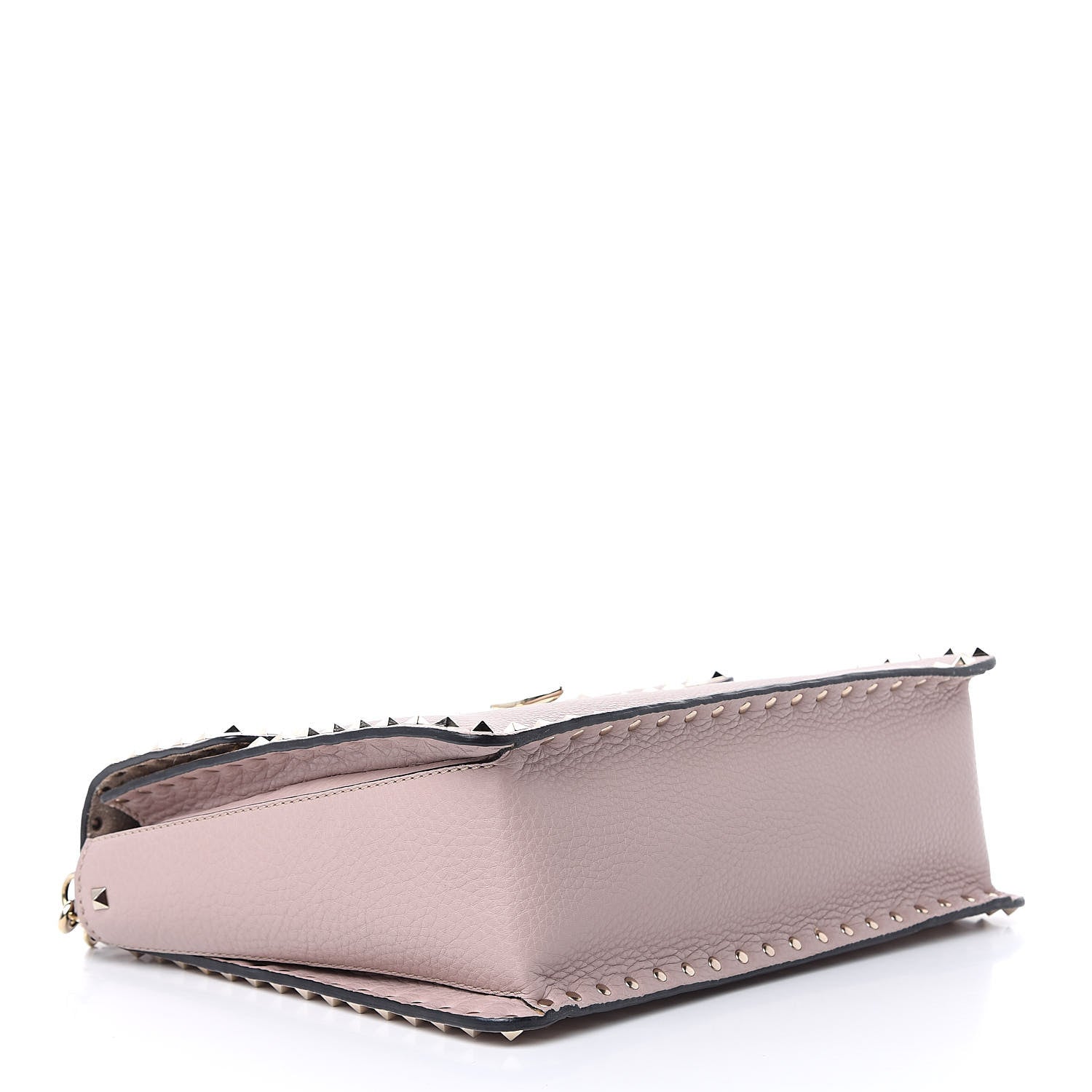 Valentino Garavani Grained Calfskin Rockstud Top Handle Flap Shoulder Bag Poudre 4 of 14