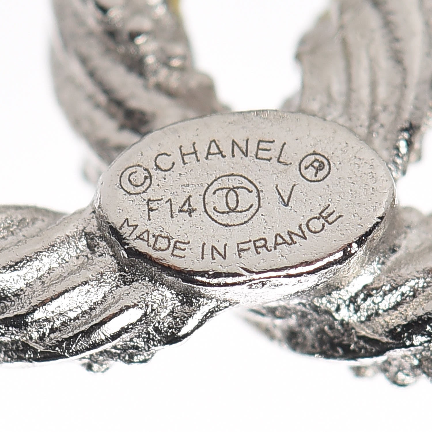 Chanel Crystal CC Twisted Earrings Silver 4 of 5
