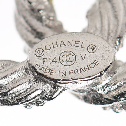 Chanel Crystal CC Twisted Earrings Silver 4 of 5