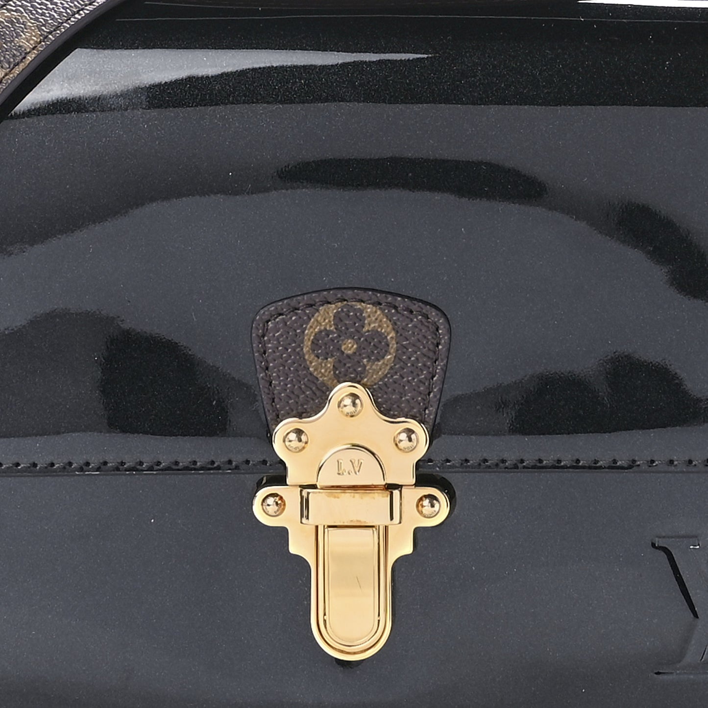 Patent Calfskin Monogram Cherrywood BB Black