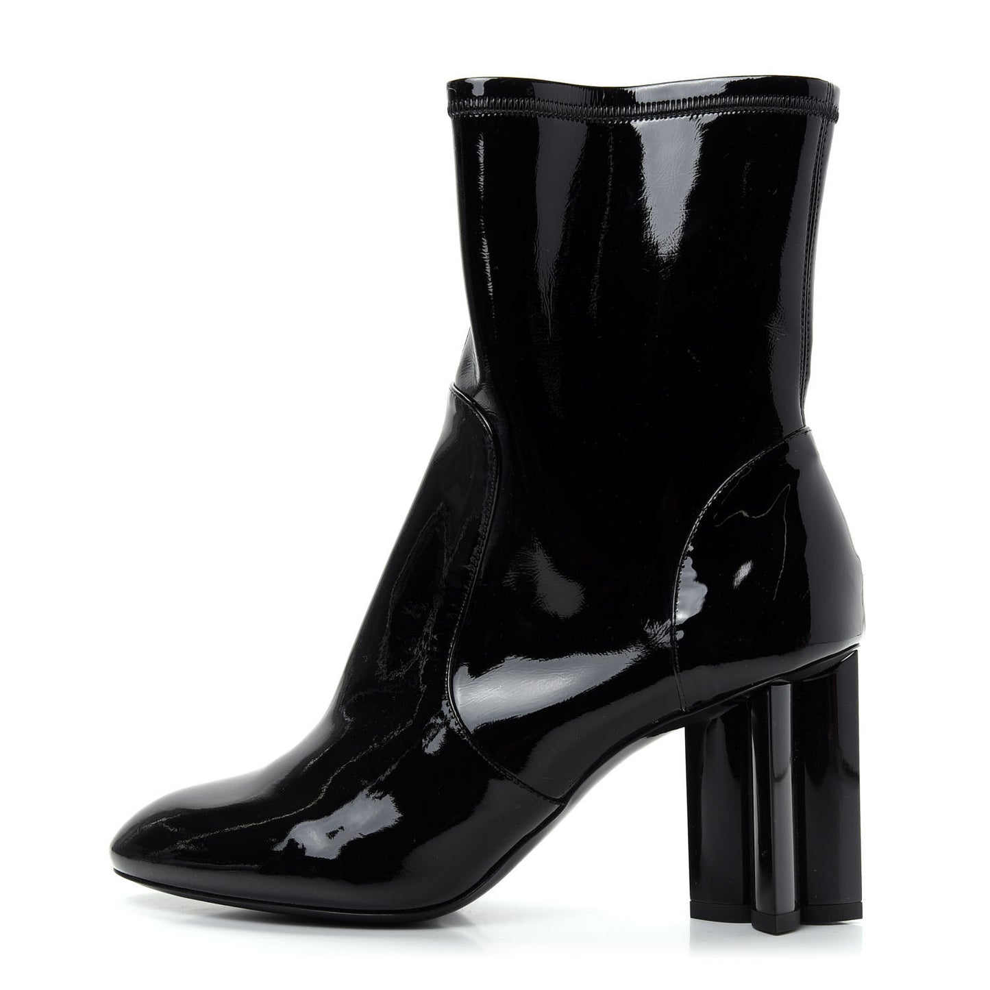 Patent Silhouette Ankle Boots 37.5 Black