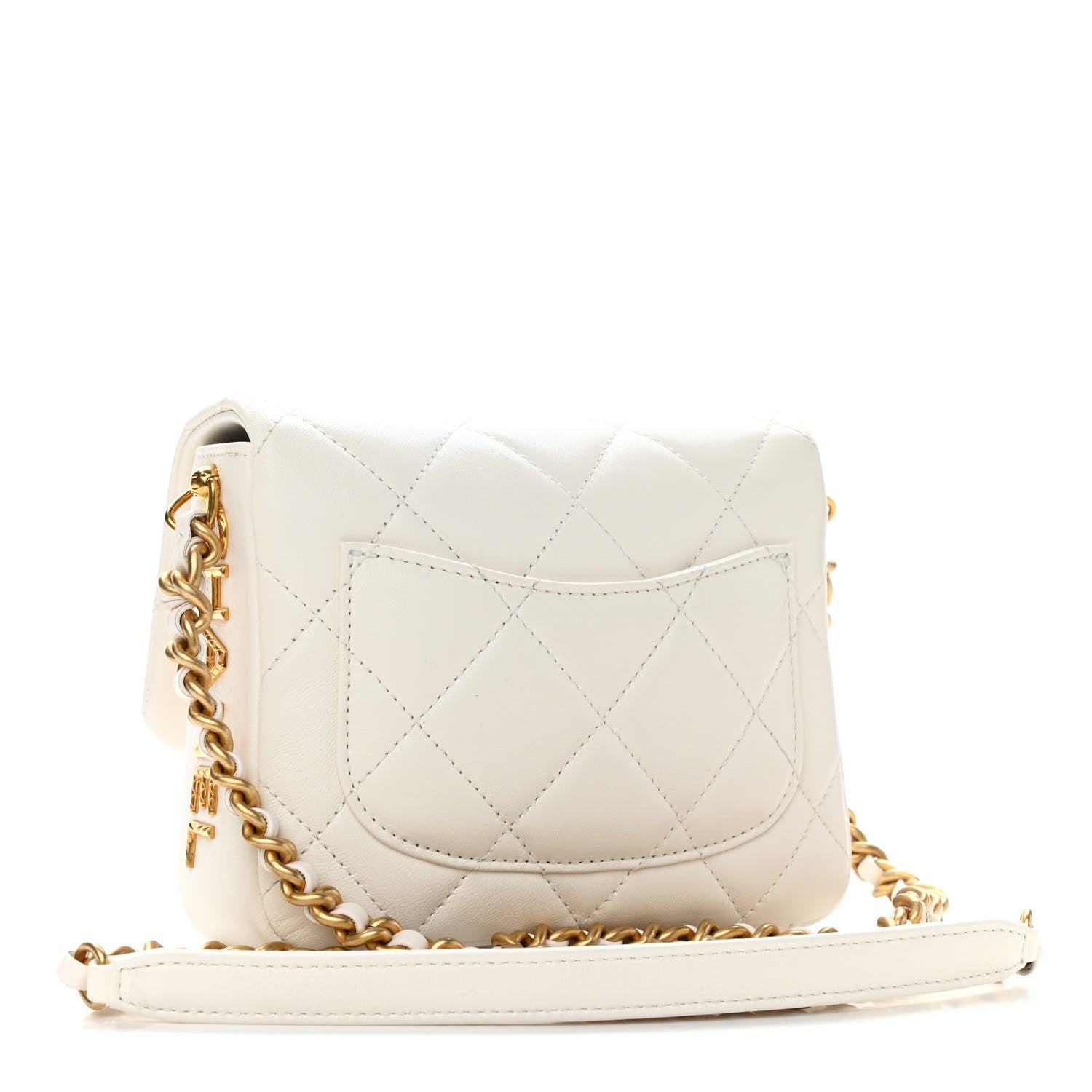 Chanel Lambskin Quilted Mini Side Note Flap White 3 of 11