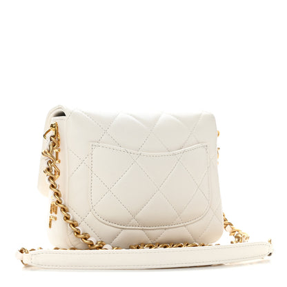 Chanel Lambskin Quilted Mini Side Note Flap White 3 of 11
