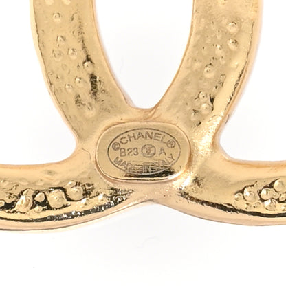 Chanel Metal Tweed Effect CC Earrings Gold 4 of 4