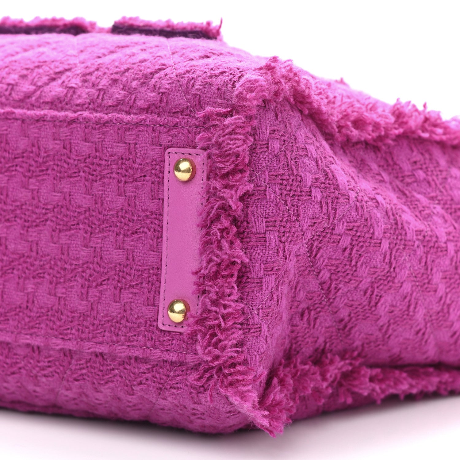 Chanel Wool Tweed Large Zipped Shopping Tote Magenta 10 of 11