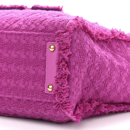 Chanel Wool Tweed Large Zipped Shopping Tote Magenta 10 of 11