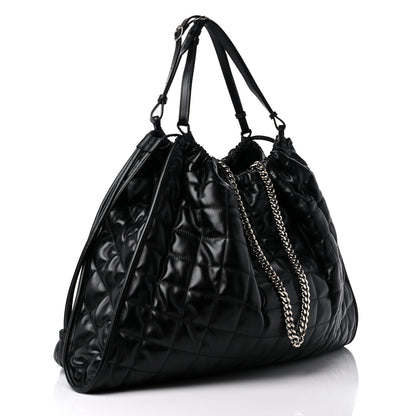 Gucci Calfskin Quilted Large Deco Tote Bag Black 3 of 9