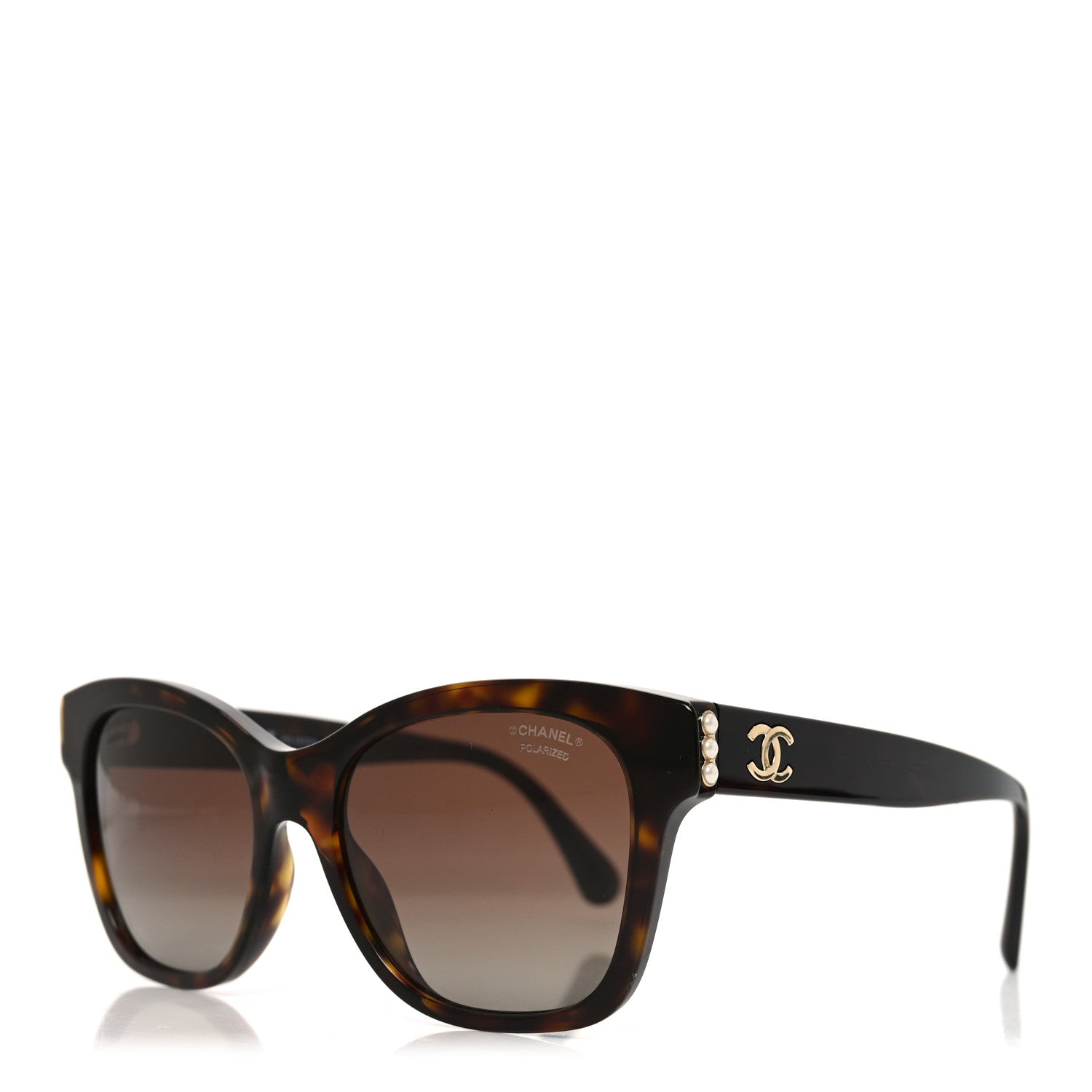 Chanel Acetate Polarized Pearl CC Square Sunglasses 5482-H-A Dark