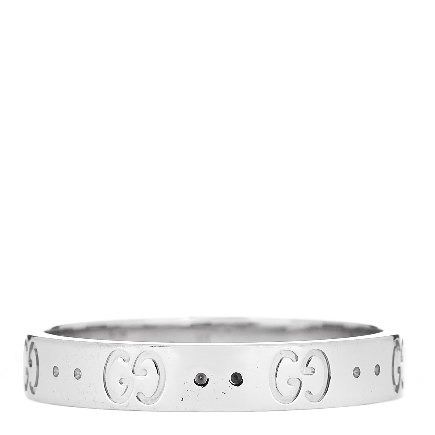 Gucci 18K White Gold 4mm Icon Thin Band Ring 65 11 3 of 6