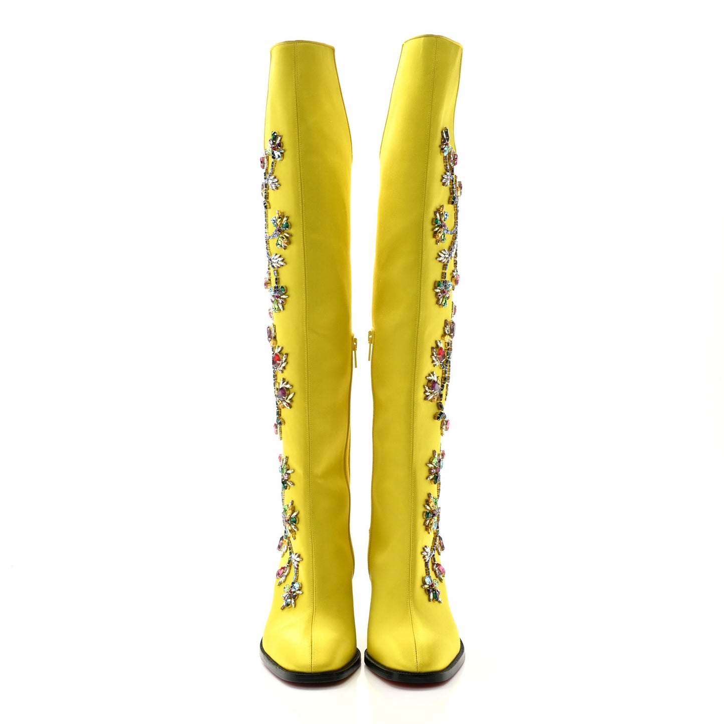 Satin Morgan Fleur 70 Over The Knee Boots 38 Yellow