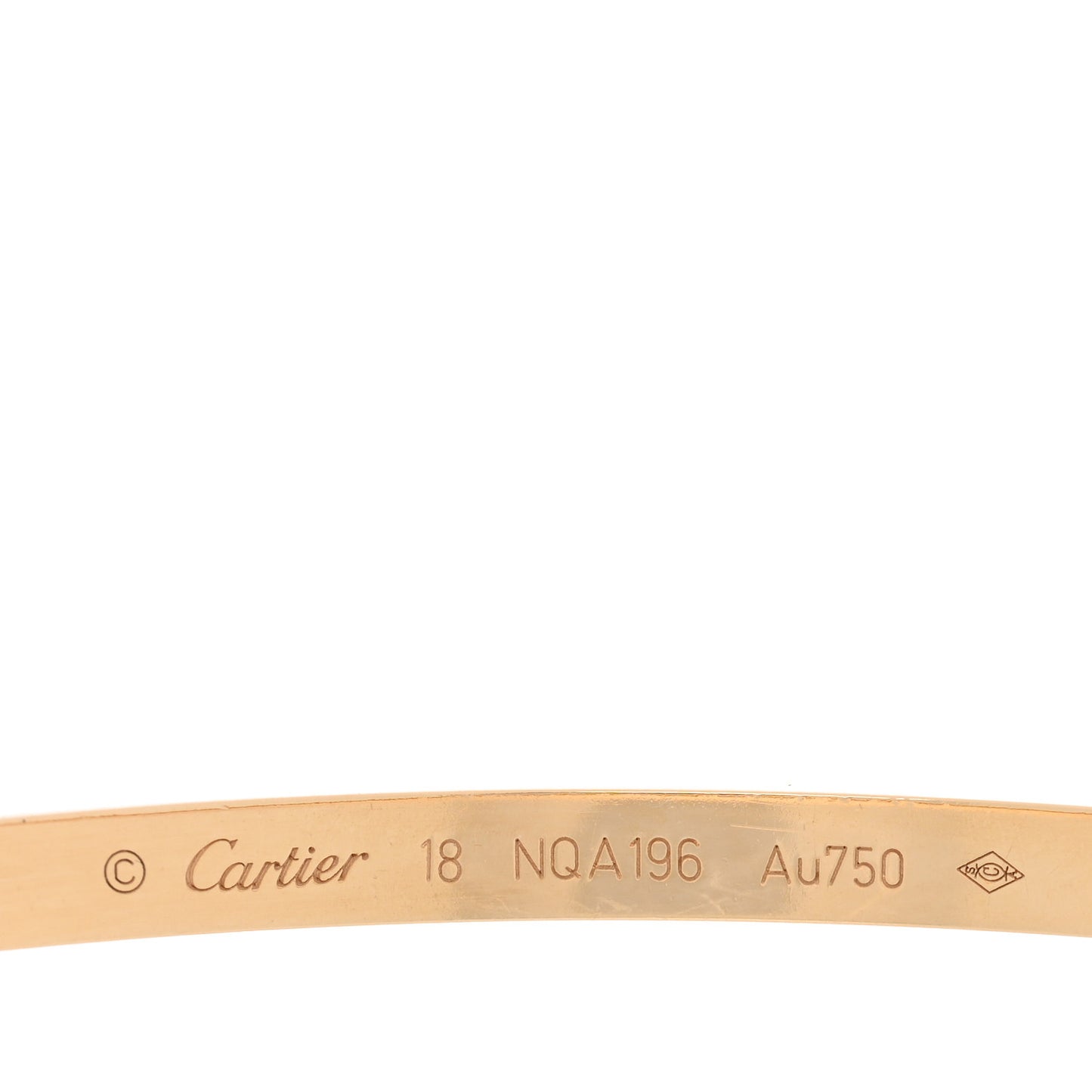 18K Yellow Gold 6 Diamond Small LOVE Bracelet 18