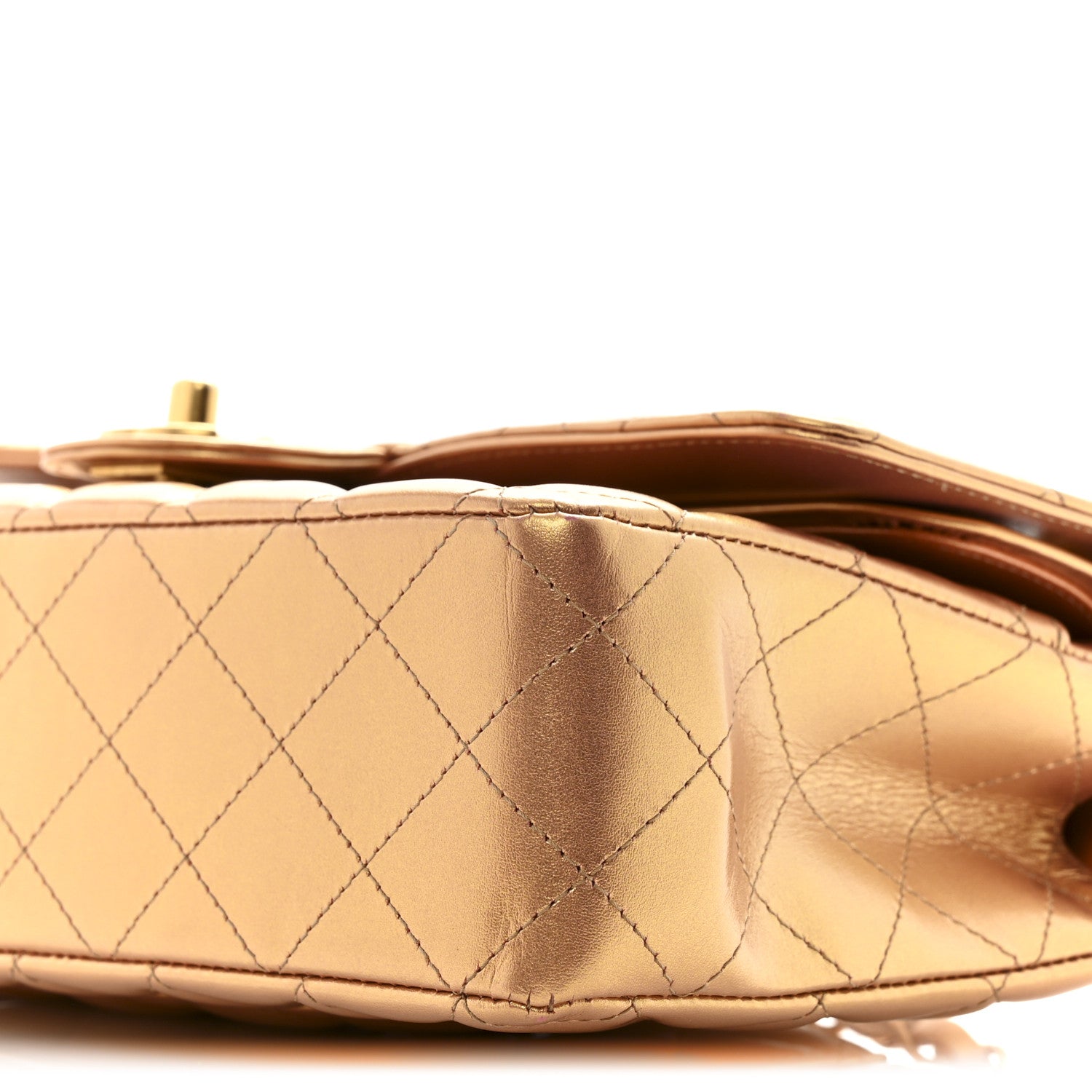 Chanel Metallic Lambskin Quilted Medium Double Flap Golden 1810409