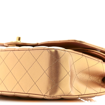 Chanel Metallic Lambskin Quilted Medium Double Flap Golden 10 of 10