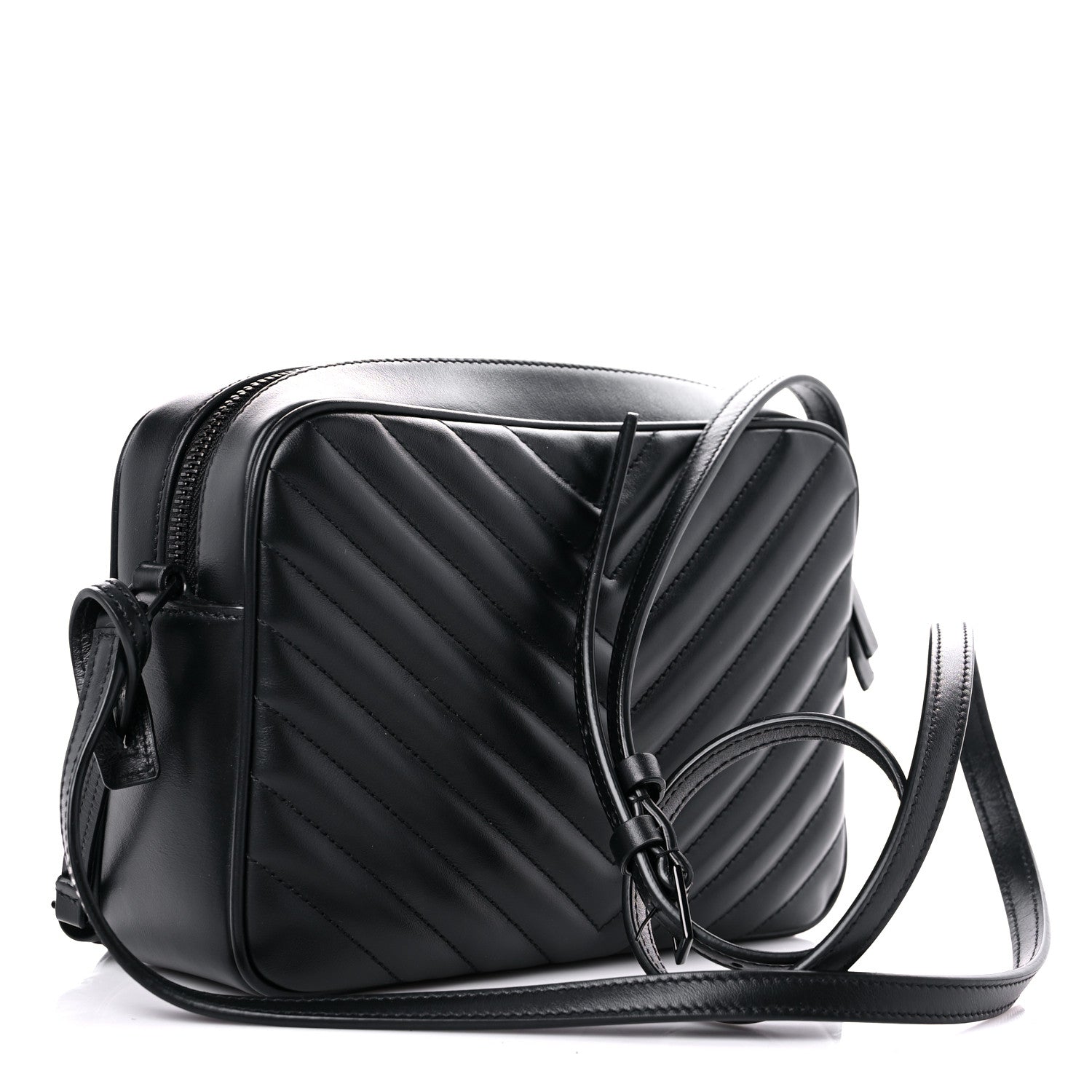 Saint Laurent Calfskin Matelasse Monogram Lou Camera Bag Black 3 of 9
