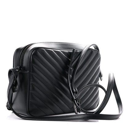 Saint Laurent Calfskin Matelasse Monogram Lou Camera Bag Black 3 of 9