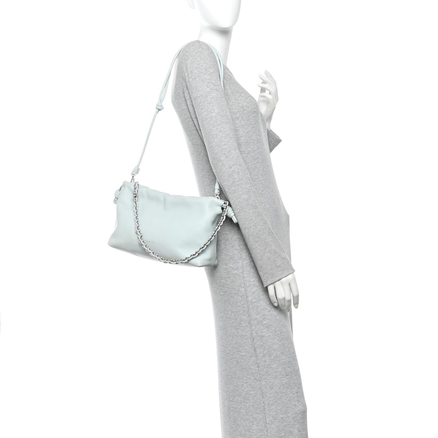 Mellow Nappa Medium Donut Chain Flamenco Knot Clutch Frozen