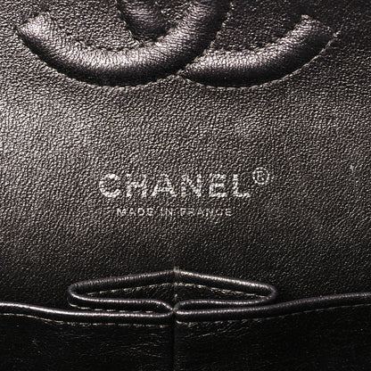 Chanel Metallic Lambskin Quilted Medium Double Flap Pewter 6 of 10
